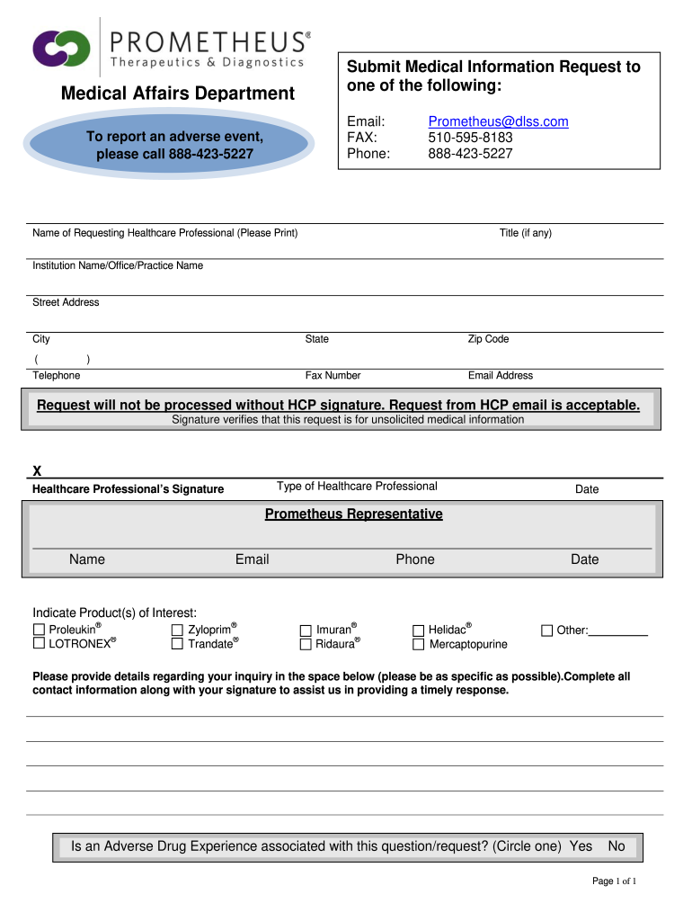 Medical Information Request Form