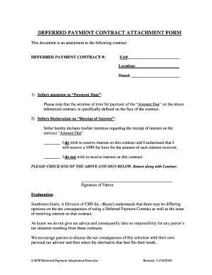 Deferred Payment Agreement Template  Form