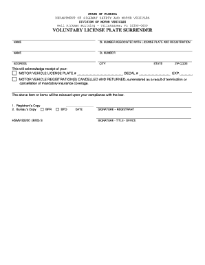 Florida Safety Motor Vehicles  Form