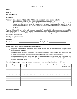 Prn Authorization Letter  Form