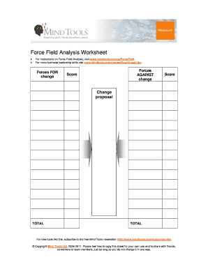 Force Field Analysis  Form