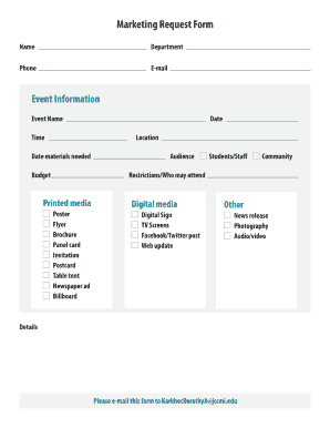 Marketing Request Form Template