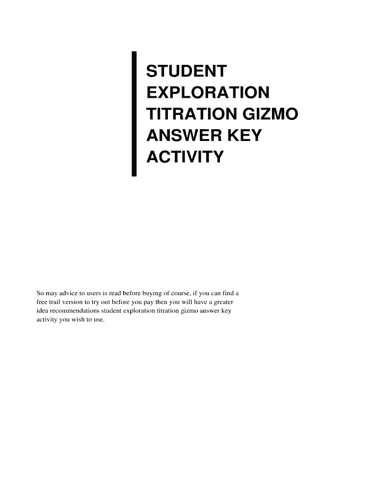 Titration Gizmo Answer Key  Form