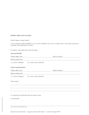 Disdetta Carta Di Credito Postfinance  Form