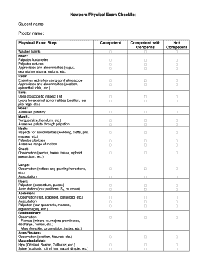Newborn Physical Exam Template PDF  Form
