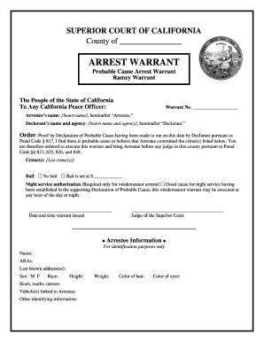 Ramey Warrant  Form