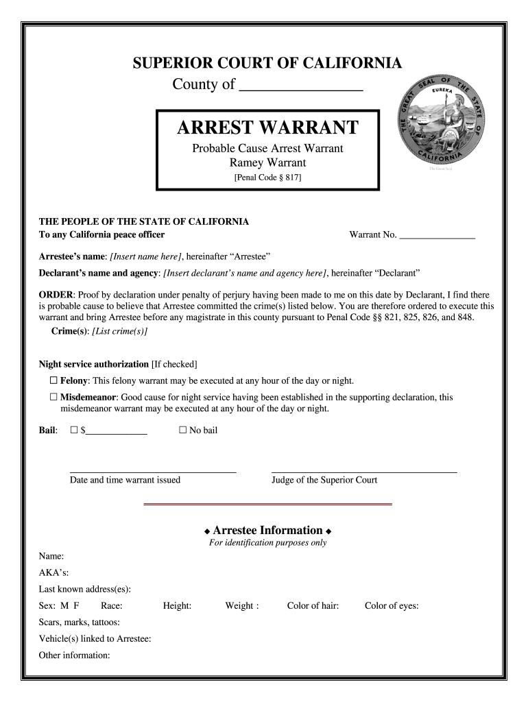 Ramey Warrant  Form