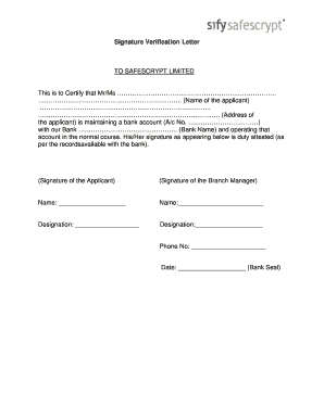 Signature Verification Form PDF