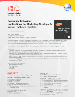 Consumer Behaviour Implications for Marketing Strategy 7th Edition PDF  Form