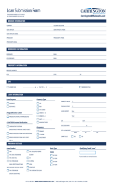 Loan Submission Form Wholesale Mortgage Lenders
