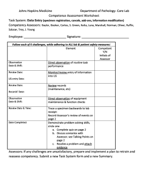 Department of Pathology Core Lab Pathology Jhu  Form