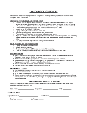 Laptop Loan Letter  Form