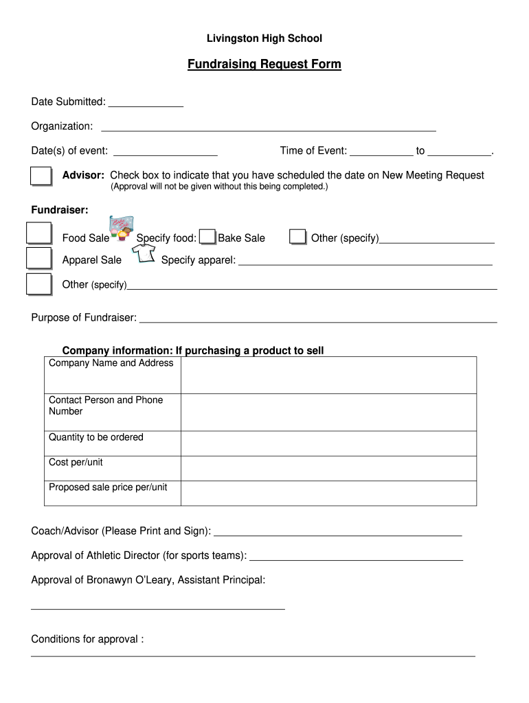 Fundraising Request Form RschoolToday