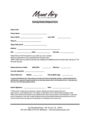 Mount Airy Win Loss Statement Form - Fill Out and Sign Printable PDF  Template