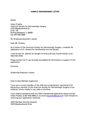 Indorsement Letter Sample  Form