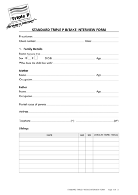 Intake Interview Form
