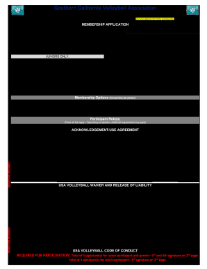  SCVA Membership Form Southern California Volleyball Association Scvavolleyball 2015