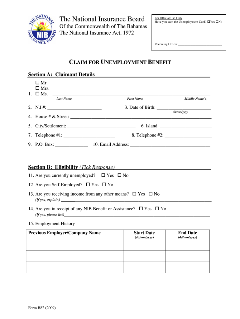  Nib Unemployment Benefit Form 2017