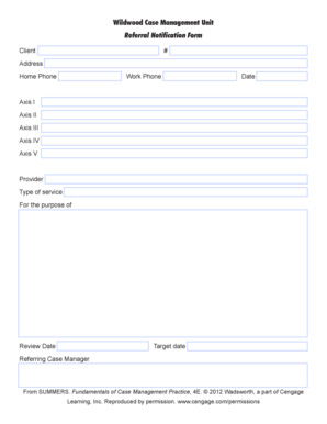 Wildwood Case Management Unit Forms