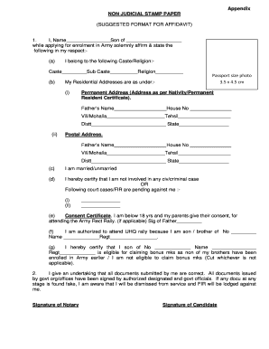 Non Judicial Stamp Paper PDF  Form