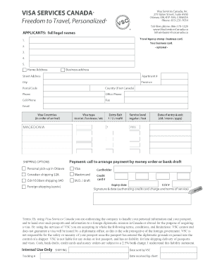 Macedonia Visa Application Form PDF