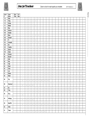 Juz Amma Tracker PDF  Form