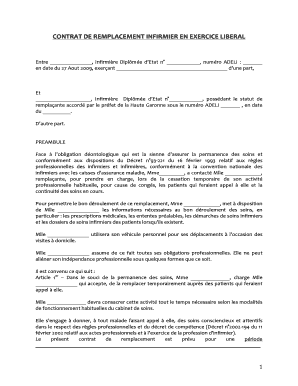 Contrat De Remplacement Idel PDF  Form