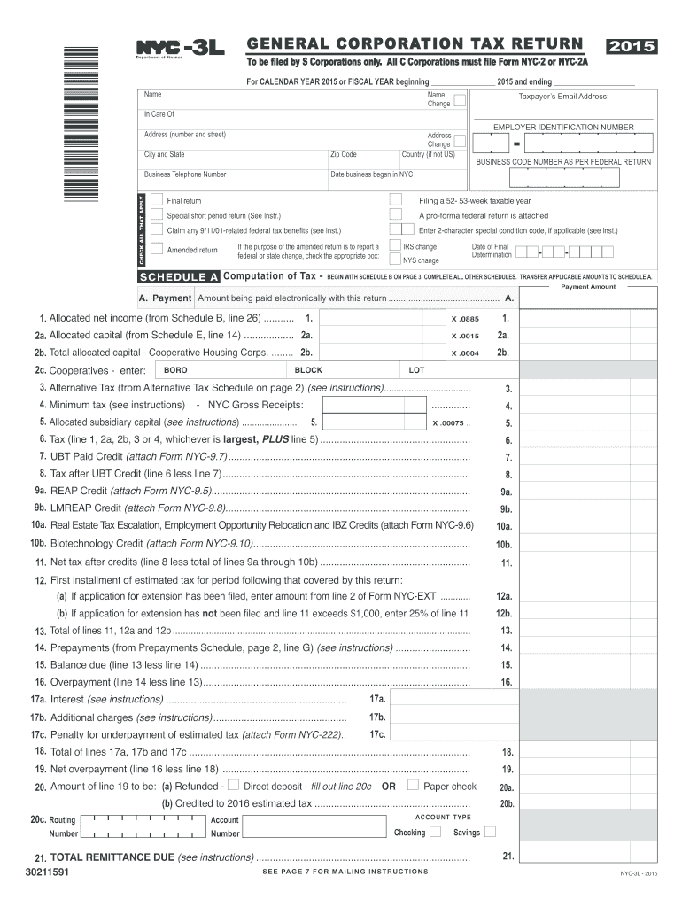  Nyc 3l Form 2019