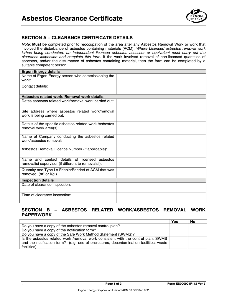 Get and Sign Asbestos Clearance  Form