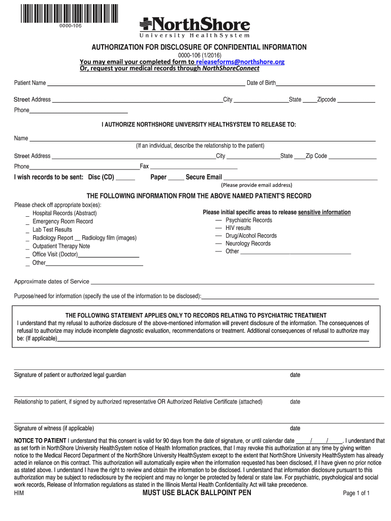 Releaseforms Northshore Org