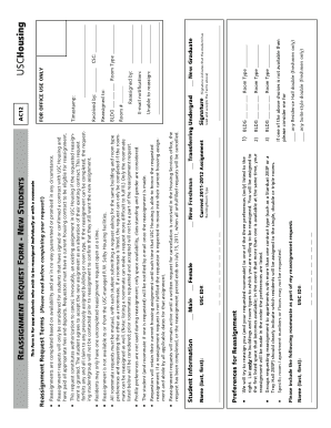 Usc Reassignment  Form