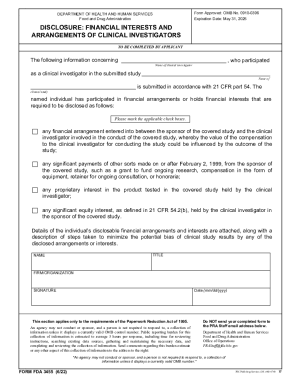 Transcelerate Financial Disclosure Form