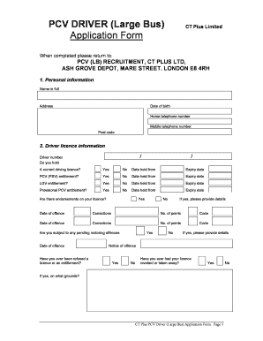 How Does a Bus Driver Application Form Looks Like