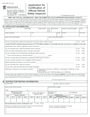 PennDOT Form MV 409 Lancasterctc