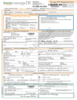 Oncotype Dx Order Form PDF