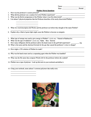 Speed Movie Questions worksheet