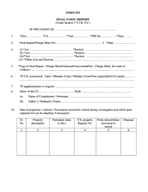 Police Final Report Format