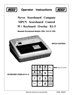 Nevco Scoreboard Controller Manual  Form