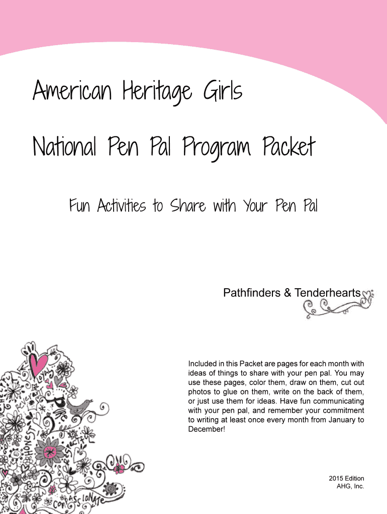 American Heritage Girls Penpal Explorer 2015-2024