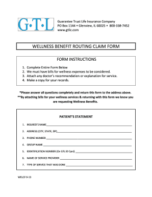 Gtl Claim Form