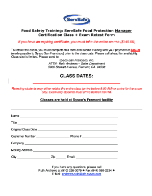 Blank Servsafe Certificate PDF  Form
