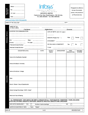 How to Fill Infosys Application Form PDF