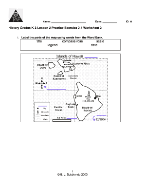 Parts of a Map Worksheet PDF  Form