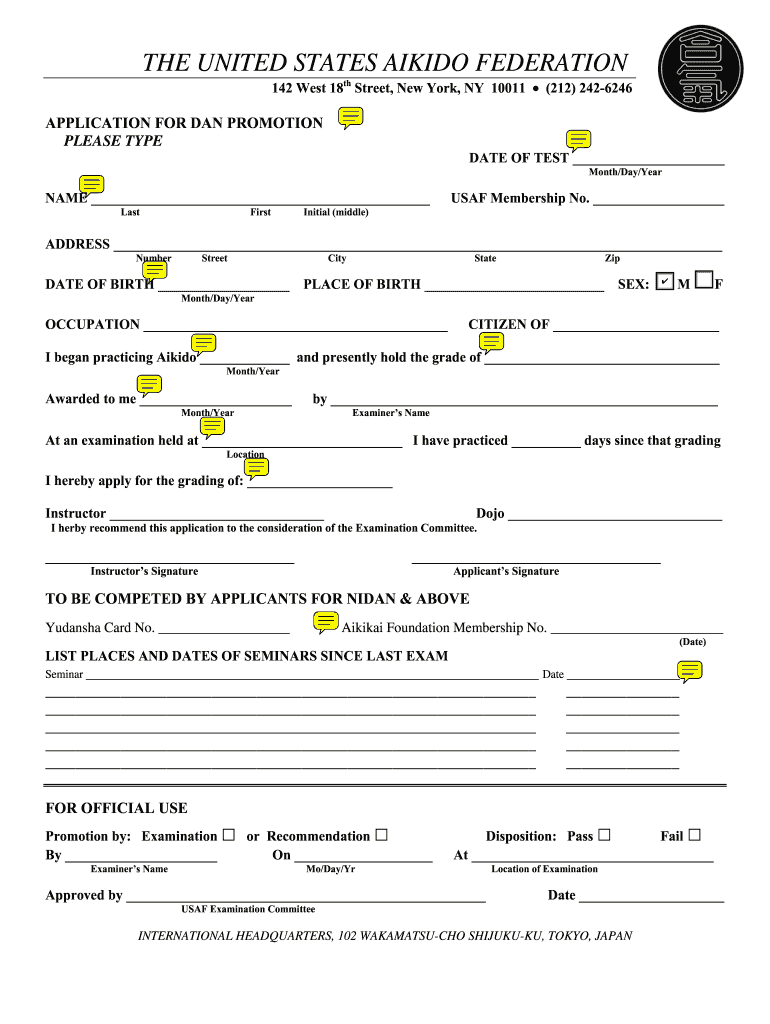 Aikido Federation  Form