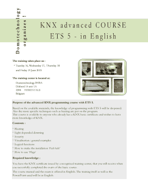 Knx Advanced Course Documentation PDF  Form