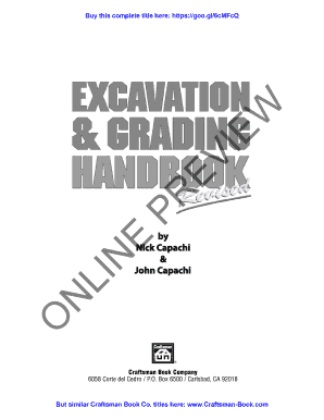 Excavation Grading Handbook PDF  Form