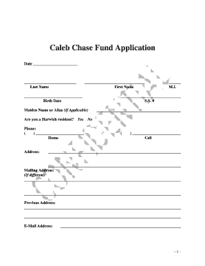 Caleb Chase Fund Application Harwich MA Harwich Ma  Form
