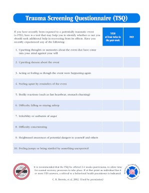 Trauma Screening Questionnaire  Form