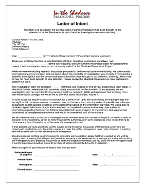 Paranormal Permission to Investigate  Form