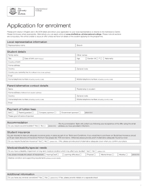 The University of Sheffield International College 201617 Form